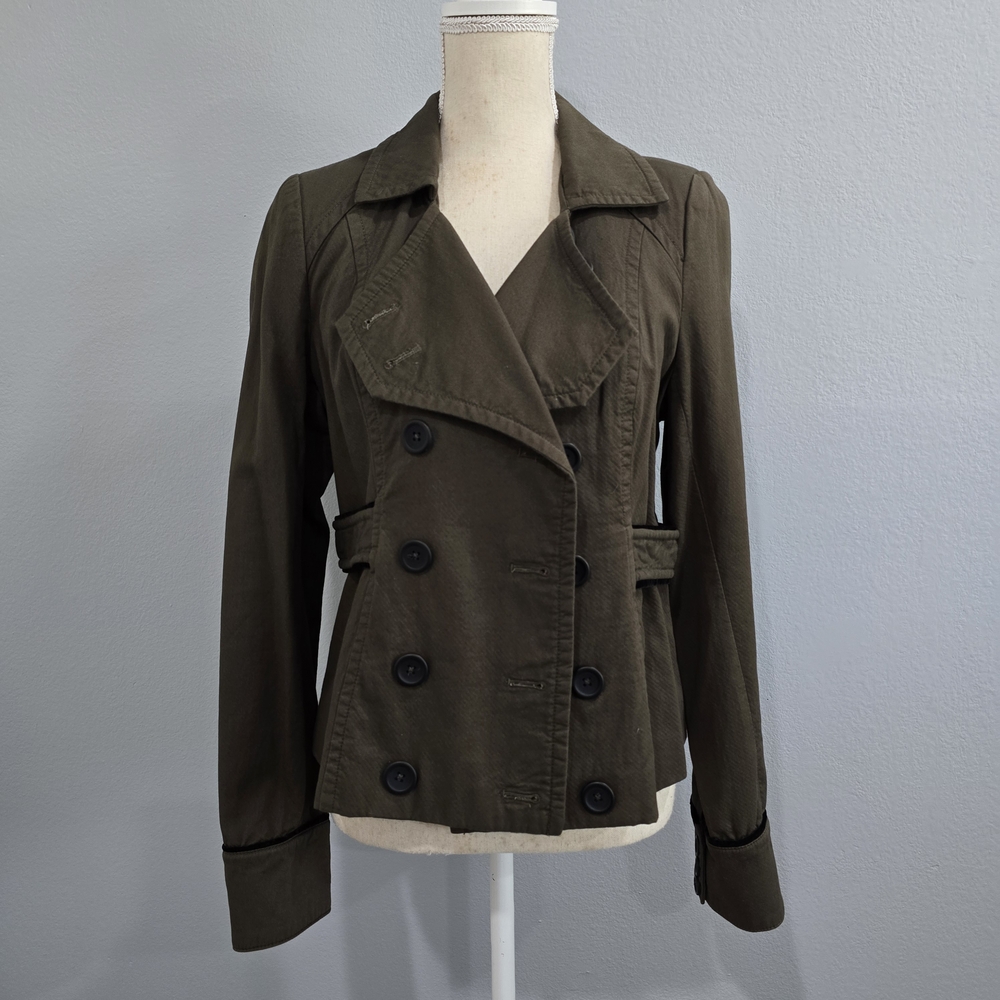 Sanctuary Dark Olive Double-Breasted Trench Coat - Picture 4 of 10